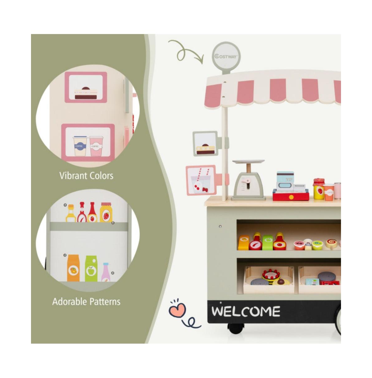 Kids Toy Cart Playset with Pos Machine and Scale