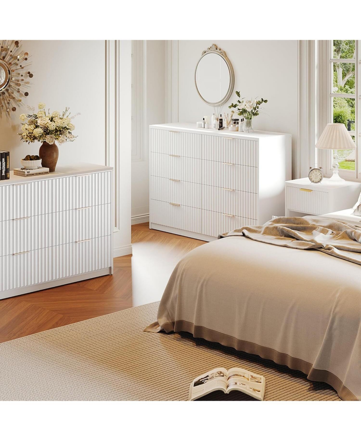 gaomon Drawer Dresser for Bedroom Storage, Modern Dressers & Chests of Drawers with Fluted Front