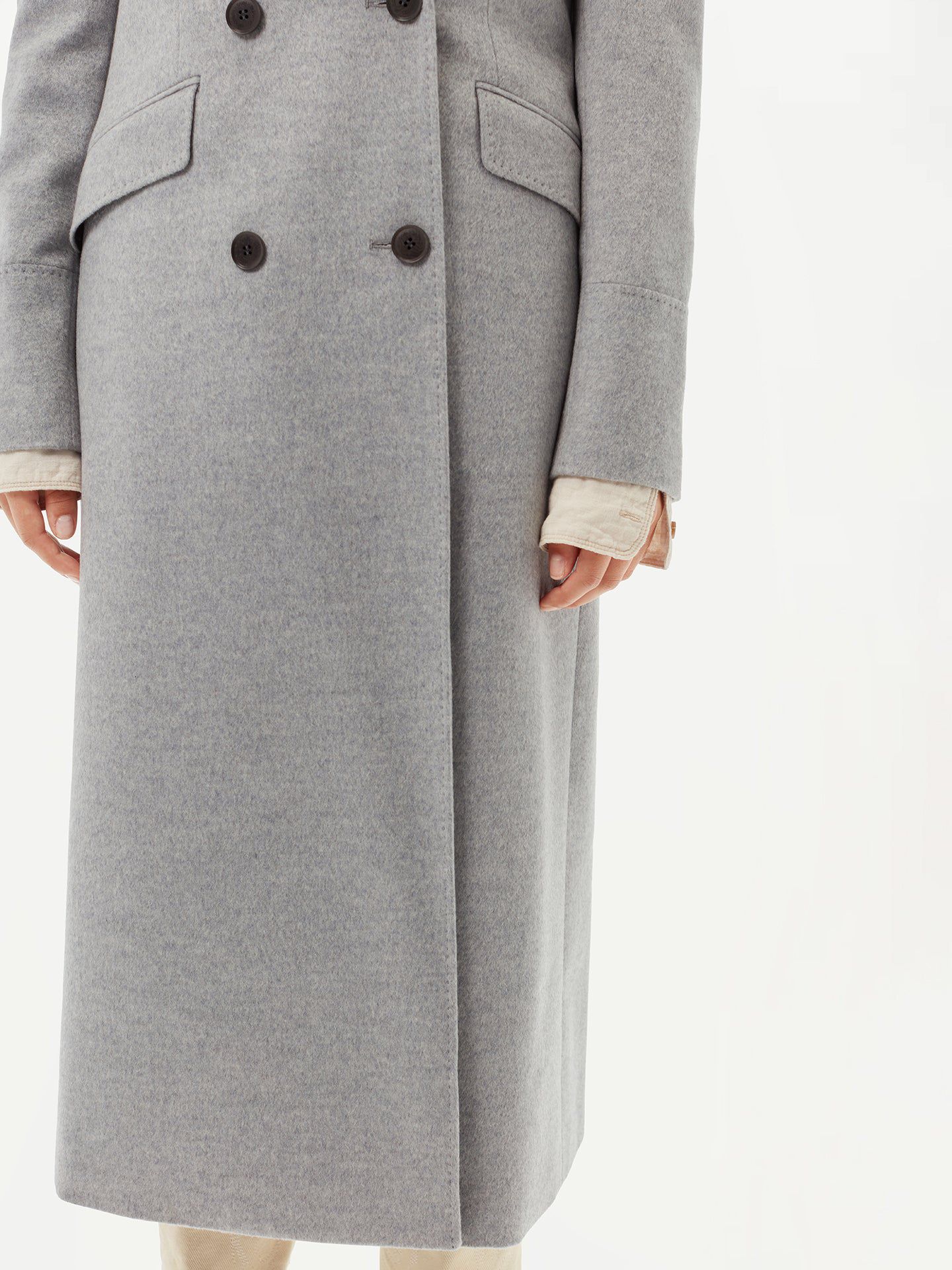 Женское пальто Gobi Cashmere Cashmere Peak Lapel Long, цвет: Серый угольный — фото 10