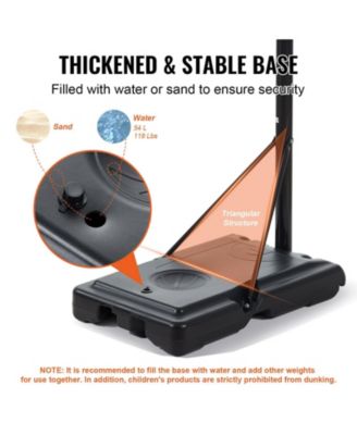 44-Inch Adjustable Basketball Hoop, 4–10 ft Portable Backboard System with Wheels and Fillable Base