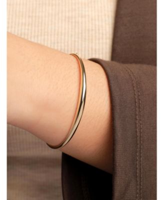 Dome Bangle Bracelet in 14K Gold, Fits Small to Medium Wrist, approx. 4.4 grams