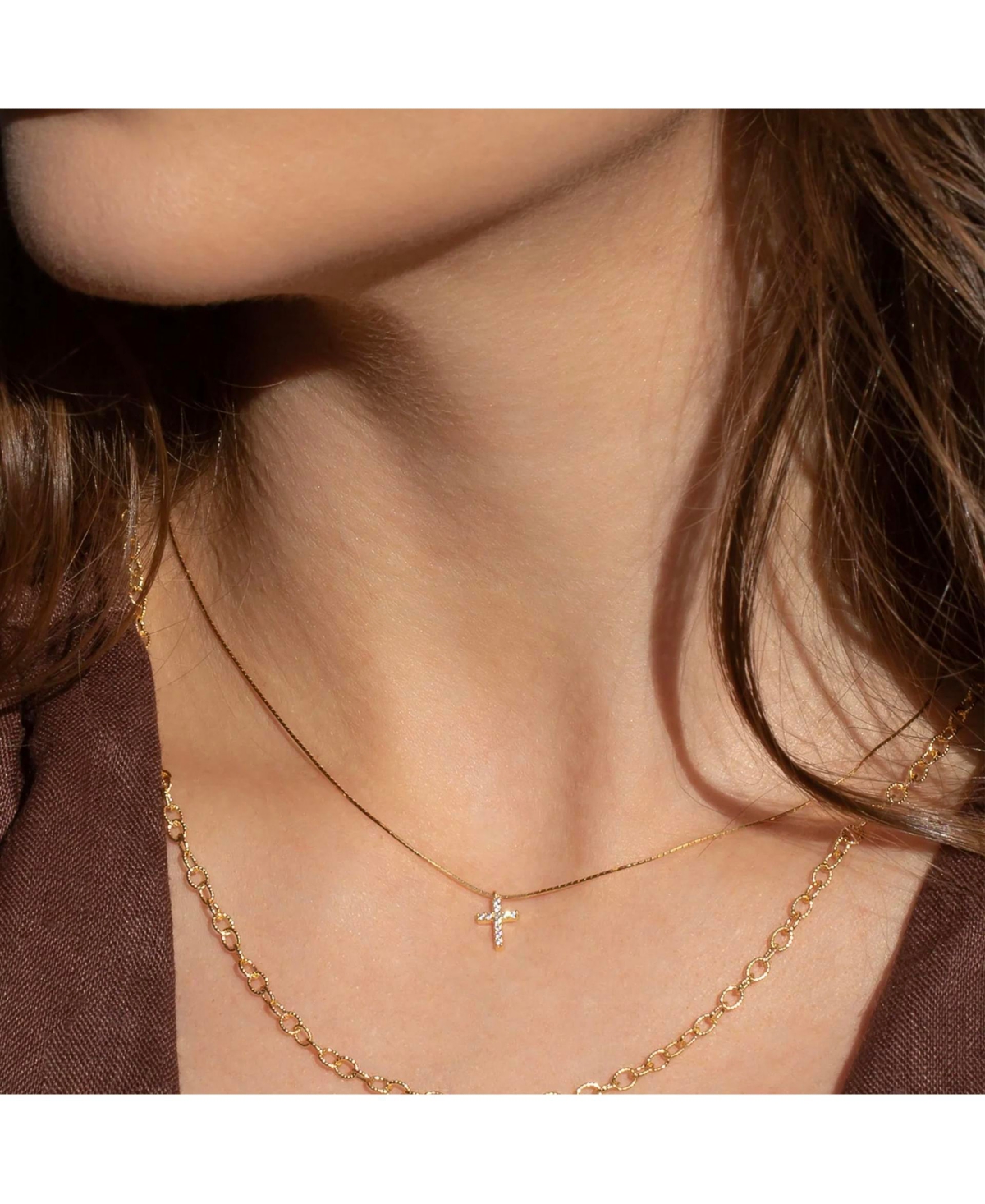 Bearfruit Jewelry 18K Gold Plated Sterling Silver Minimal Grace Necklace Set Holiday Gift Idea