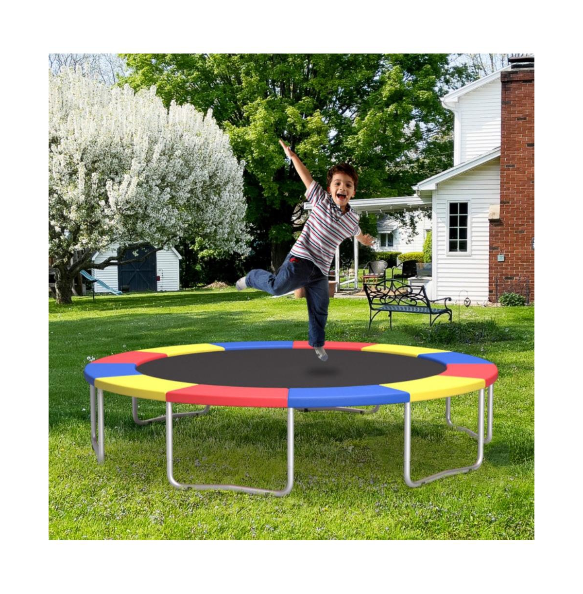 Hongge 16 Foot Trampoline Replacement Safety Pad with Fixing Straps