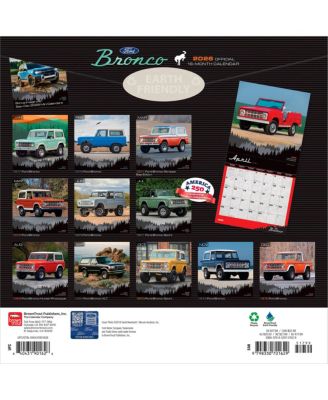 Ford Bronco OFFICIAL | 2026 12 x 24 Inch (Hanging) Monthly Square Wall Calendar | Plastic-Free