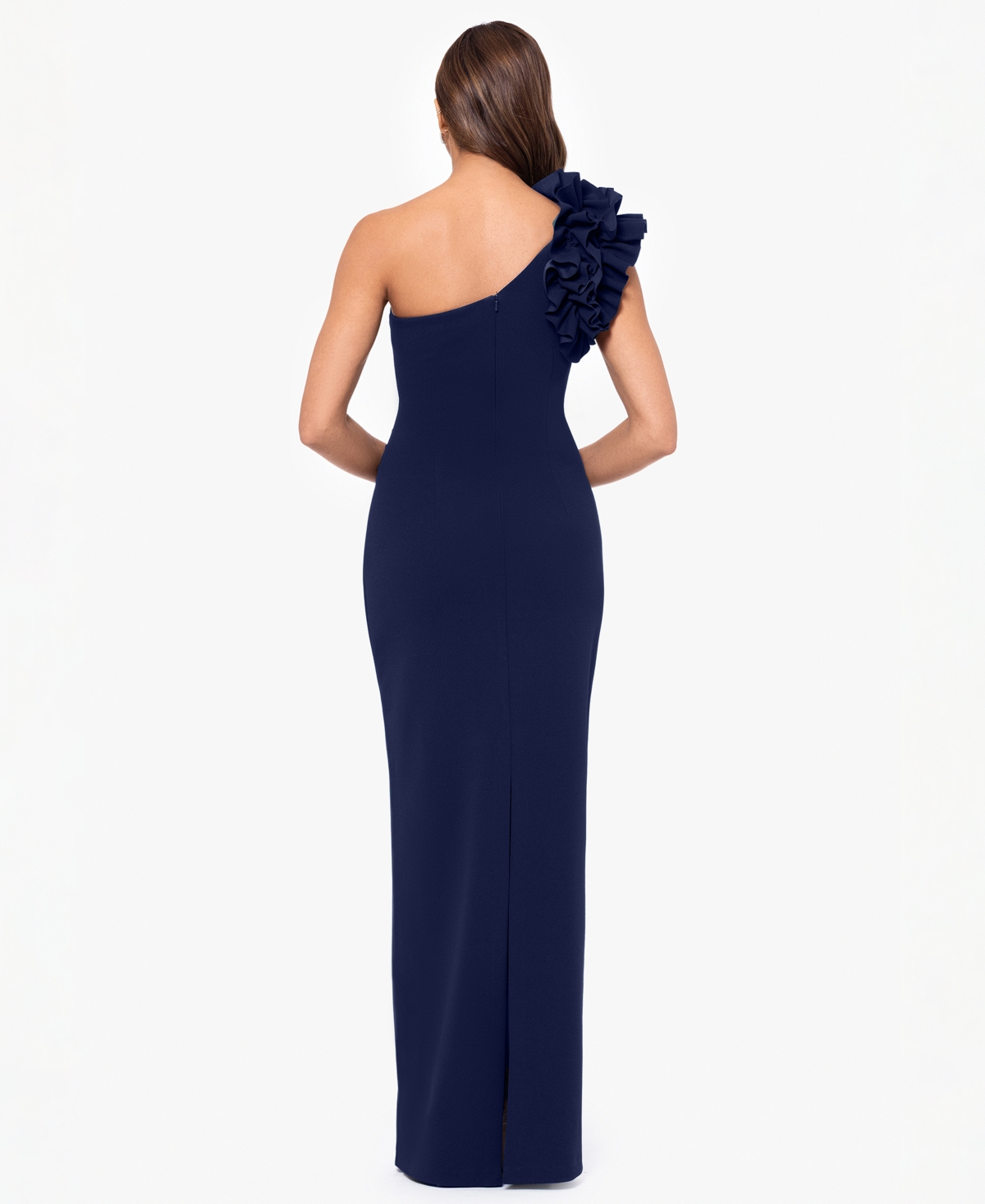 Xscape Petite One-Shoulder Long Sheath Gown