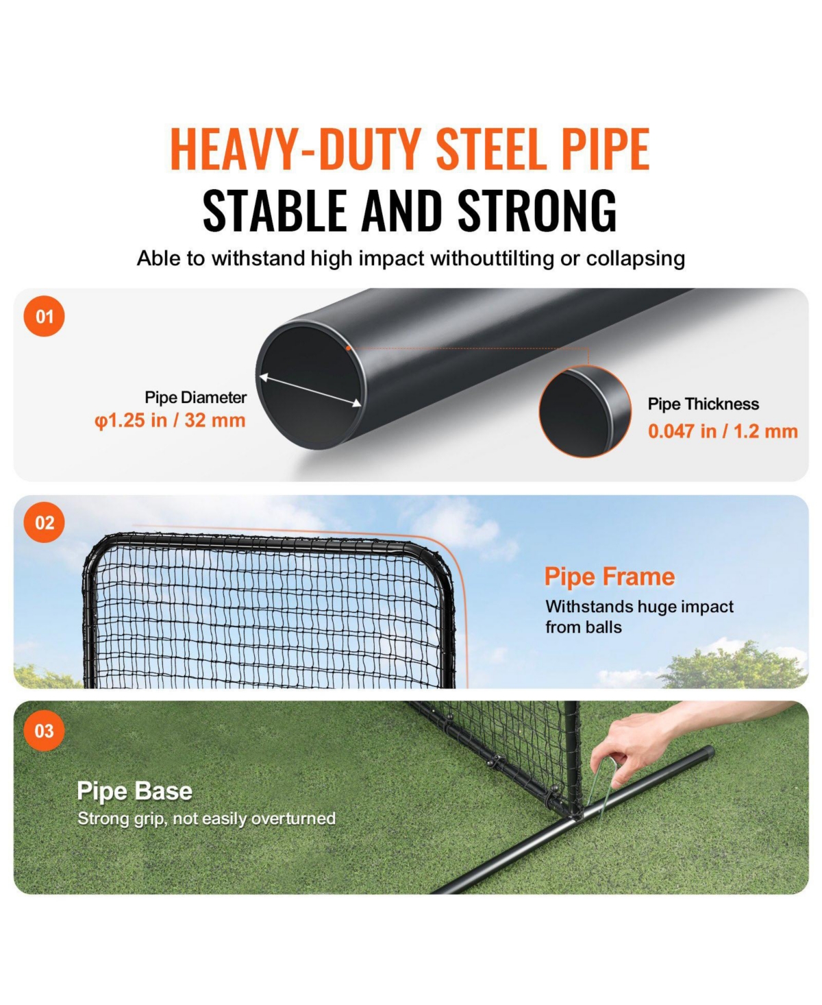 Mecale L-Screen Baseball Net, 7x7 ft Safety Pitching Screen with Carry Bag and Stakes, Heavy-Duty Batting Cage Protection Net