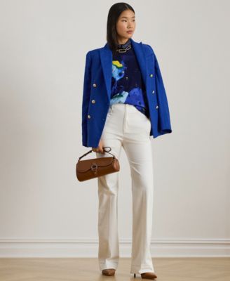 Women's Petite Abstract-Motif Long-Sleeve Sweater