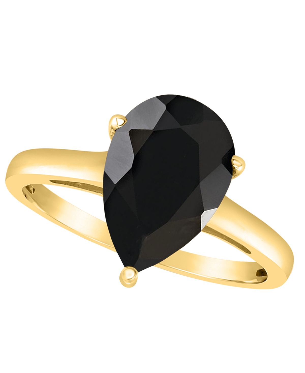 Macy's Black Onyx (12x8mm) Ring in 14k Yellow Gold (also in 14k White Gold) - Onyx Yellow Gold