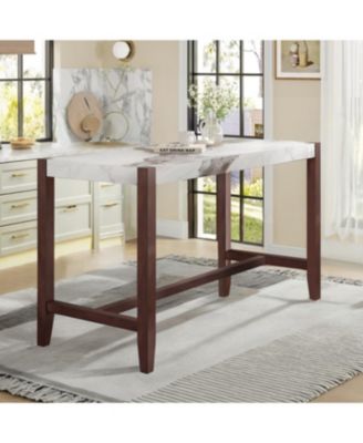 Counter Height Faux Marble Bar Dining Table