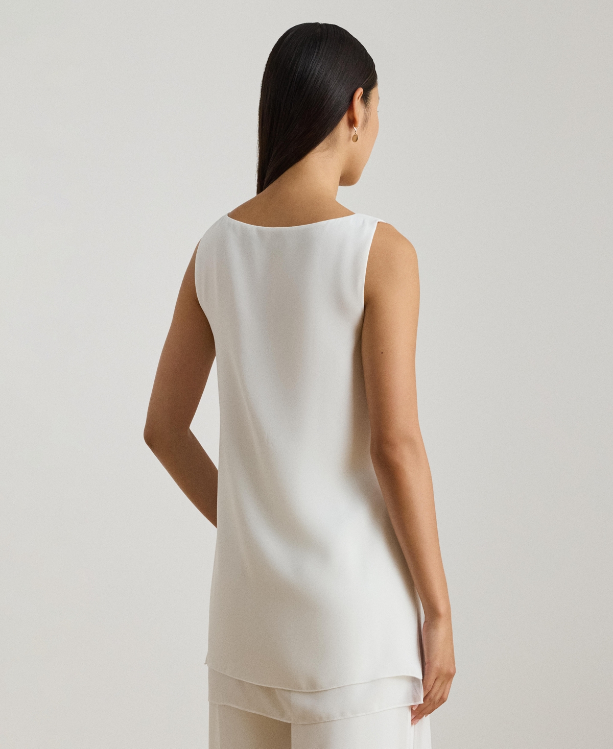 Lauren Ralph Women's Double-Faced Sleeveless Tunic Top