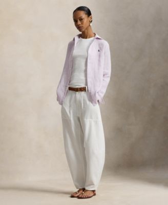 Women's Classic-Fit Striped Linen Shirt