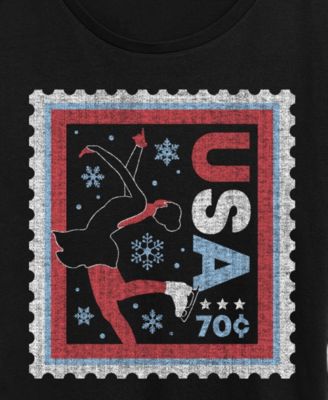 Plus Size Skater Stamp Word Art Short sleeve T-Shirt