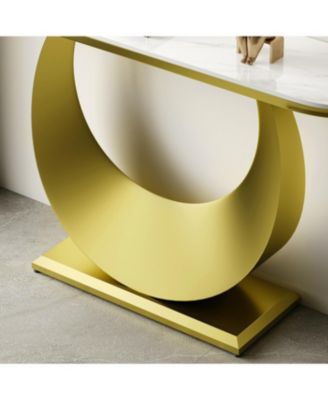 Premium Faux Marble Console Table with Gold Base (120cm/47in