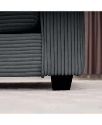 Grey Corduroy Sofa Set (Single & 3-Seater)