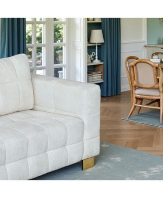 Plush Polyester Sofa: Soft, Spring Seat, Easy Clean