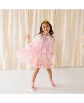 Toddler Girls Pink Princess Tiered Long Sleeve Tutu Dress