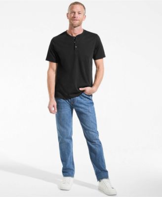 Men's Short Sleeve Cotton Supima Jersey Henley