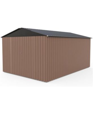 8x12FT Metal Outdoor Storage Shed, Lockable Tool Shed with Sloped Roof for Backyard, Patio, Garage, Lawn