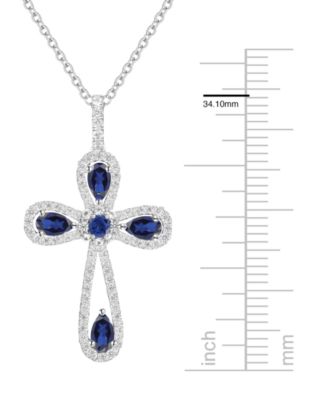 Lab Grown Sapphire (1-1/2 ct. t.w.) Pendant Necklace in Sterling Silver (also available in Ruby and Emerald)