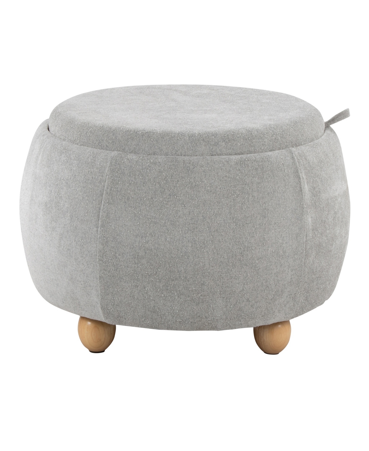 Lumisource 14.75" Fabric Tray Pouf Contemporary Storage Ottoman