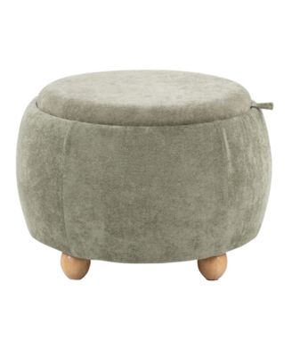 14.75" Fabric Tray Pouf Contemporary Storage Ottoman