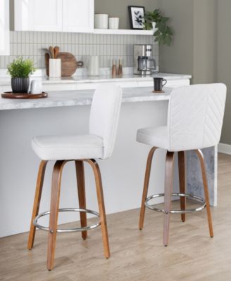 Fabric Henry Contemporary Fixed-Height Counter Stool, Set of 2