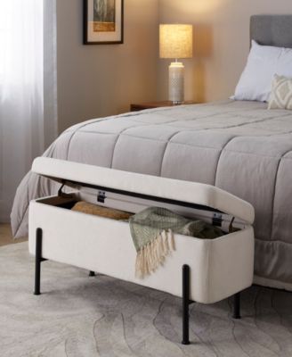 17.25" Fabric Daniella Contemporary Storage Bench
