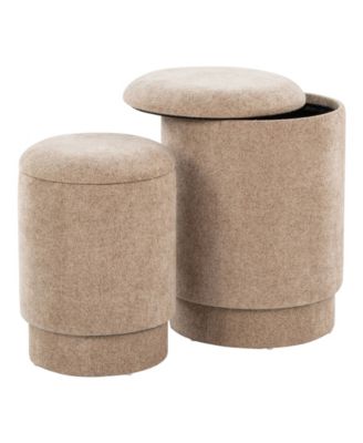2-Pc. Fabric Marla Upholstered Contemporary Ottoman Set