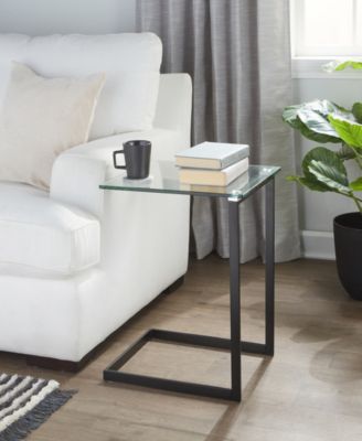 22.5" Glass Zenn Contemporary End Table