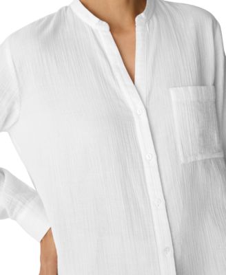 Petite Mandarin Collar Top