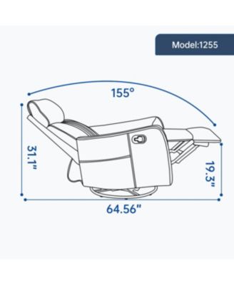 Heat Massage Manual Recliner Chair with Rocker & Swivel