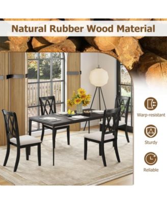 Costway Farmhouse Dining Chairs Modern Kitchen Chairs with Elegant Hollowed backrest