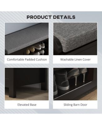 Lift-Top Shoe Storage Bench for Entryway