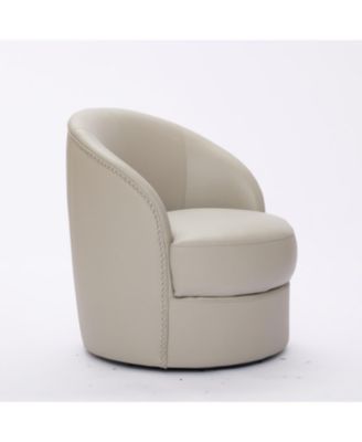 Gream Leather Swivel Chair, 360 Spin, Mid-Century Modern Lounge Chair