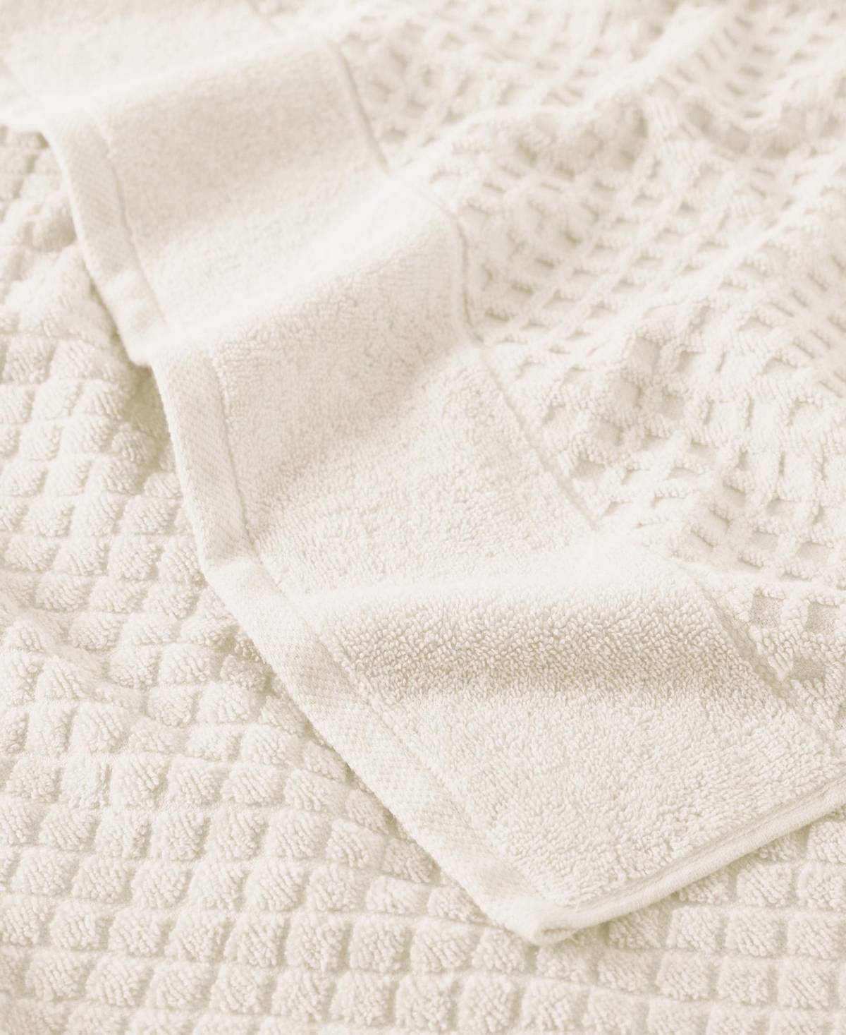 Linery & Co. Quick-Drying Cotton Diamond Waffle Textured 2-Piece Bath Sheet Set