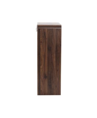 Modern Walnut Finish 5-Drawer Chest, Engineered Wood Storage Dresser with Rounded Corners