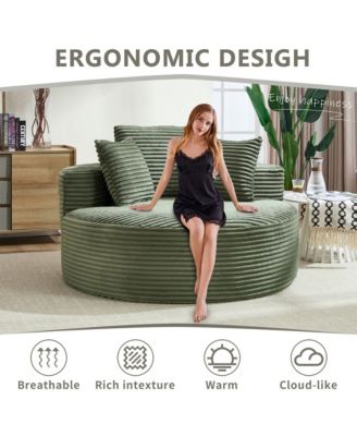 Round Sofa Bed with Memory Foam Sectional Couches for Living Room