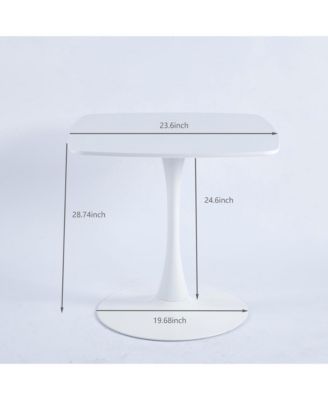 24 Inch Square Dining Table for 2-4 Person, Modern Small Dining Table with Sturdy Metal Pedestal Base