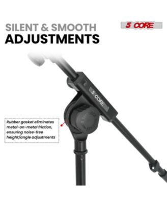 Mic Stand 2Pcs Adjustable Microphone Stands Floor w 180° Rotating Telescoping Metal Boom Arm