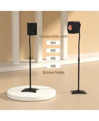 2-Pack Universal Speaker Stands with Adjustable Height & Stabilized Base for Surround Sound