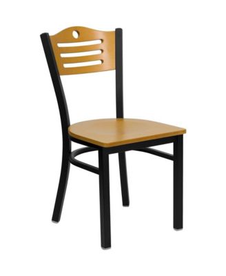 2 Pack Slat Back Metal Restaurant Chair