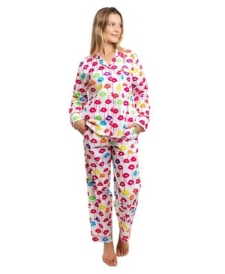 Women's ganic Cotton Poplin Button Down Long Sleeve Pajama Set