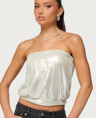 Women's Leira Silky Sparkly Strapless Top