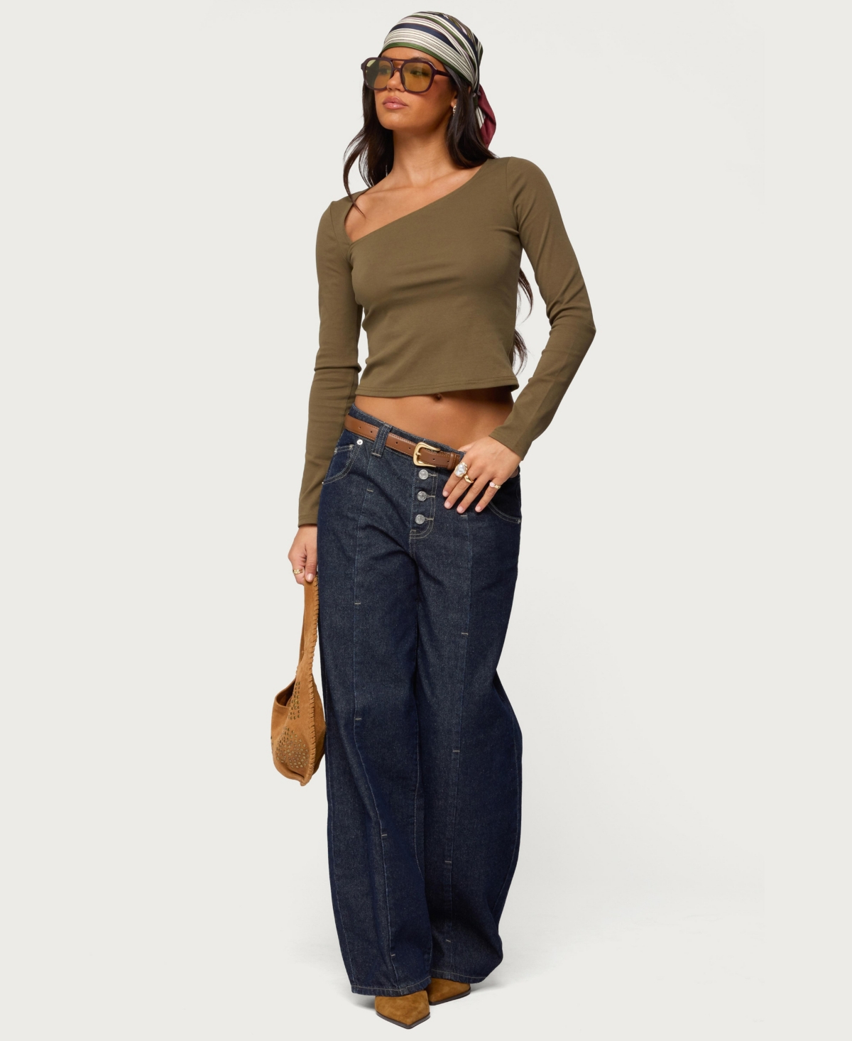 Edikted Women's Rion Asymmetric Long Sleeve Top