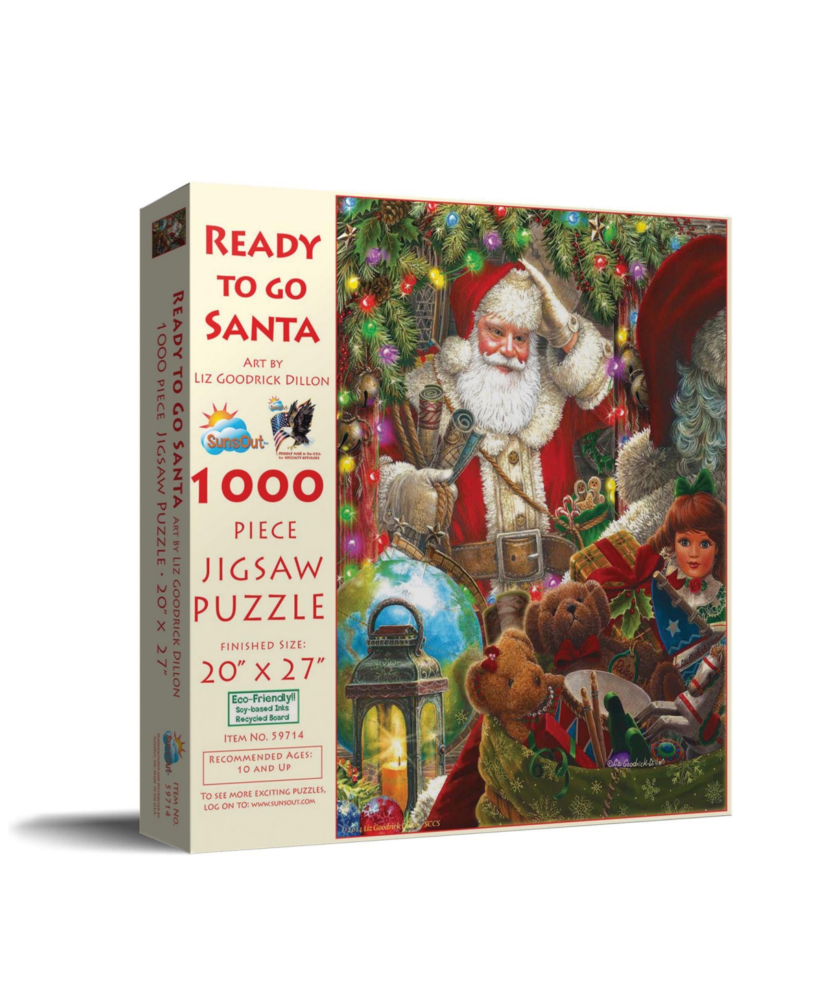 SunsOut Ready to Go Santa 1000 piece Jigsaw Puzzle for Adults Christmas