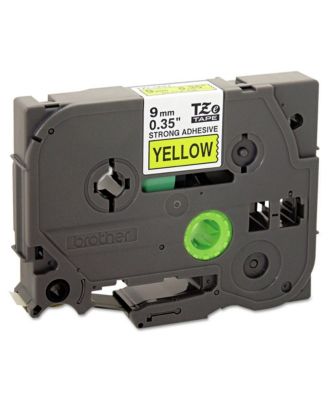 TZES621 0.35 in. x 26.2 ft. TZe Laminated Removable Label Tapes - Black on Yellow