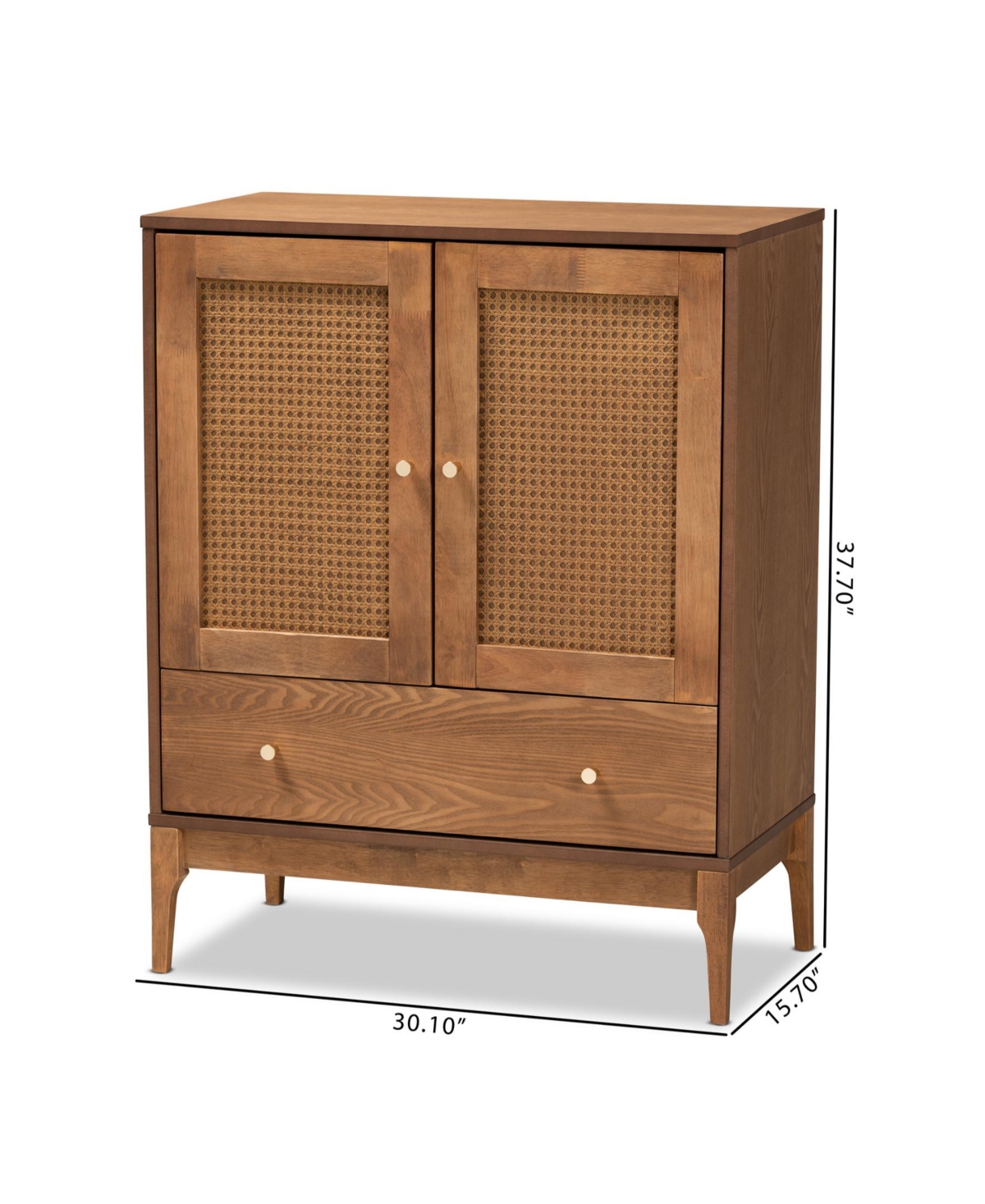 Boxton Studio Ramiel 30.1" Rattan Mid-Century Sideboard