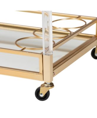 Savannah 15.9" Glass Contemporary Wine Cart