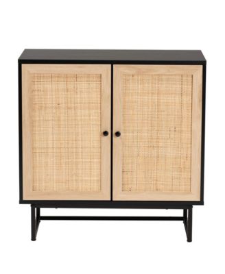 Declan 15.7" Rattan Mid-Century Storage Cabinet