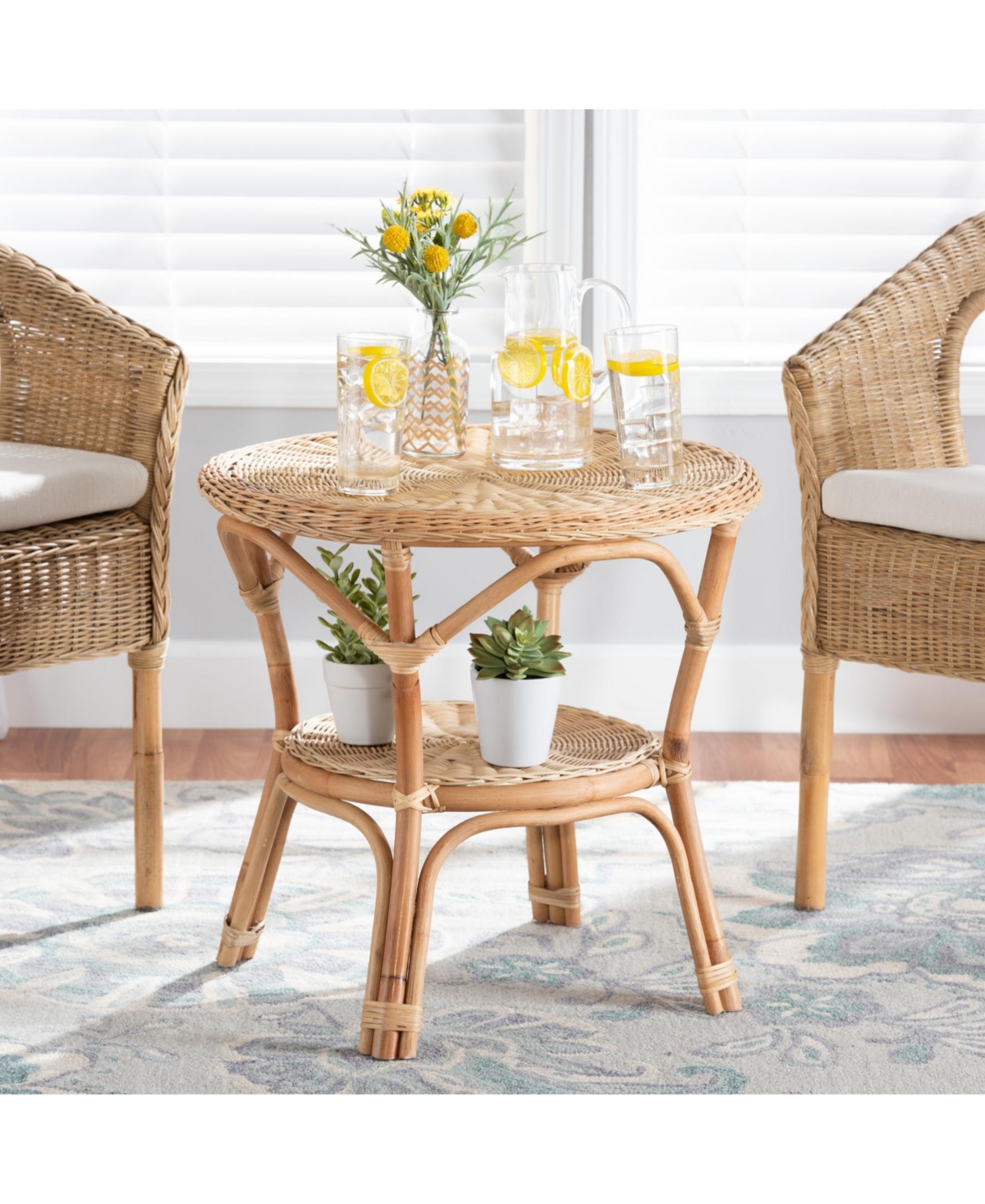 Furniture Abbey 22" Rattan Bohemian Coffee Table